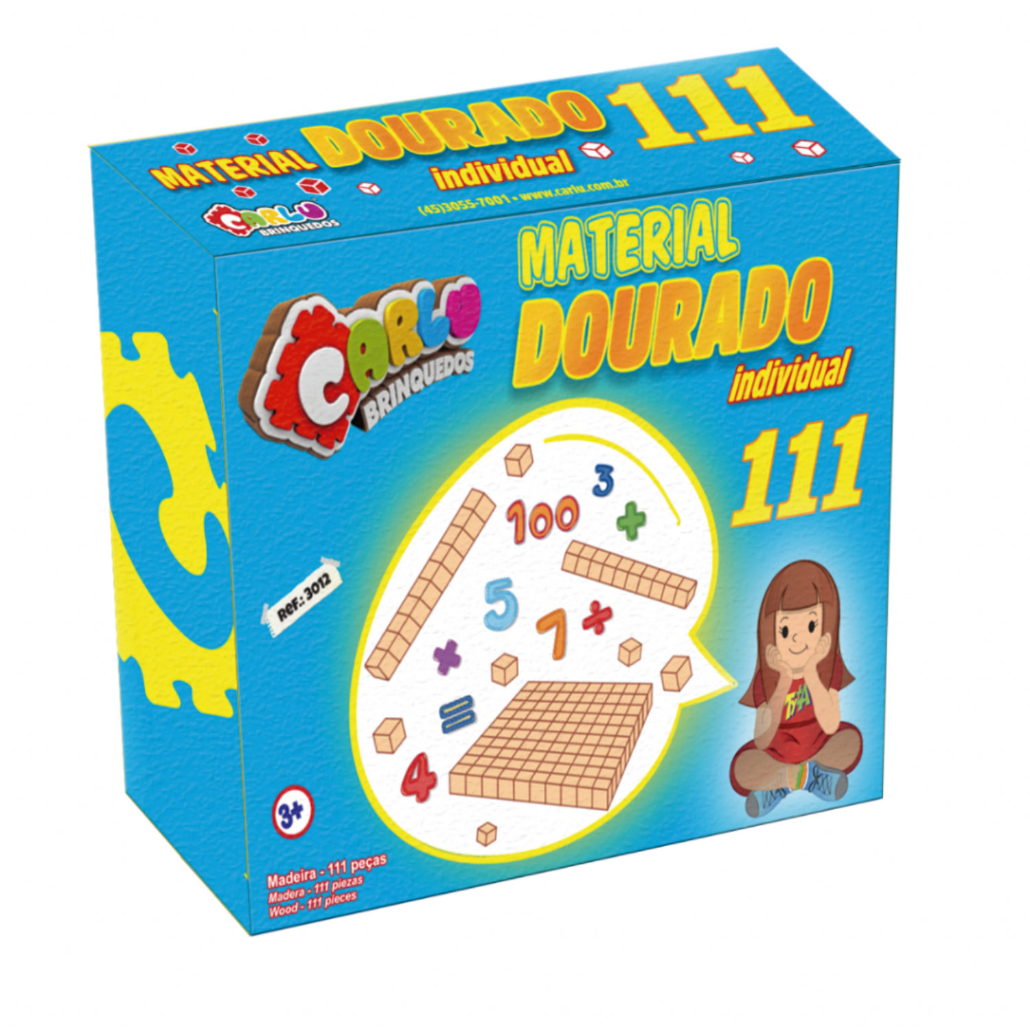 MATERIAL DOURADO INDIVIDUAL 111 Peças - CARLU BRINQUEDOS