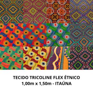 TECIDO TRICOLINE FLEX ÉTNICO - 1,00m x 1,50m - ITAÚNA