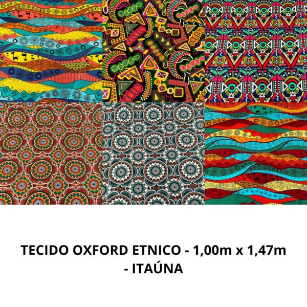 TECIDO OXFORD ÉTNICO - 1,00m x 1,47m - ITAÚNA