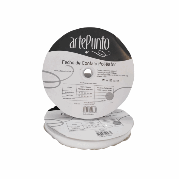 FECHO DE CONTATO COSTURA 16mm 25m - BRANCO - ARTEPUNTO