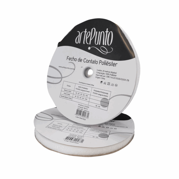 FECHO DE CONTATO COSTURA 16mm 25m - BRANCO - ARTEPUNTO - Imagem 3