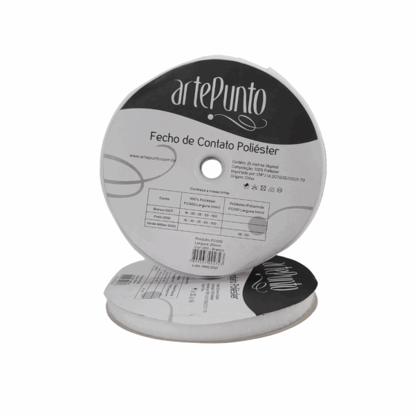 FECHO DE CONTATO COSTURA 20mm 25m - BRANCO - ARTEPUNTO