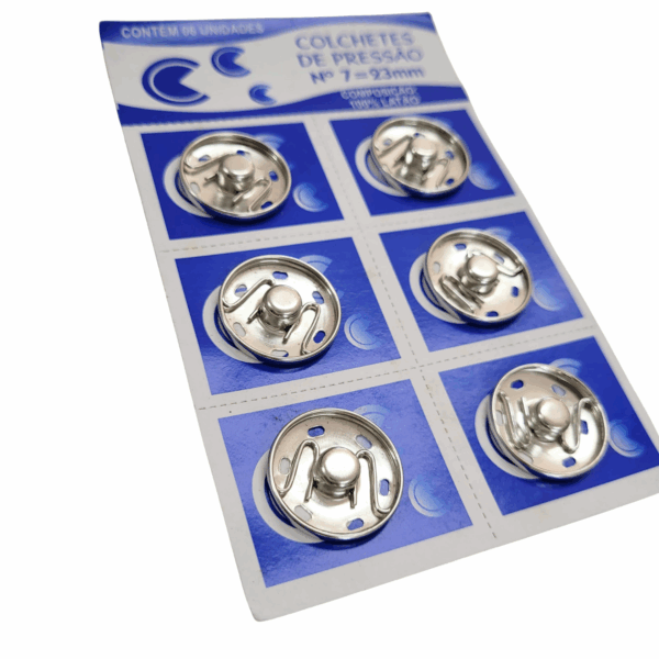 COLCHETE DE PRESSÃO LATÃO Nº7 23mm 6 UN - MAKRO CENTRAL - Imagem 3