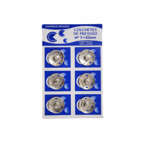 COLCHETE DE PRESSÃO LATÃO Nº7 23mm 6 UN - MAKRO CENTRAL