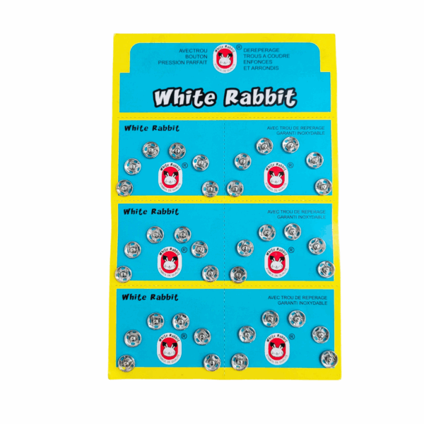COLCHETE DE PRESSÃO N°0 9mm C/36 Un - WHITE RABBIT