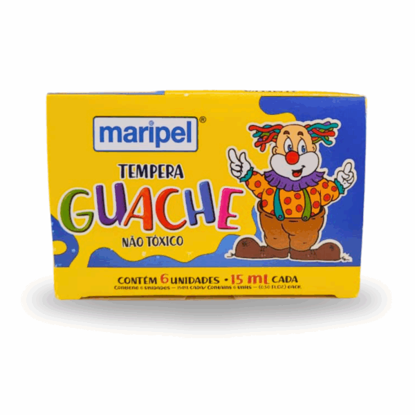 TINTA GUACHE TEMPERA 6un 15Ml - MARIPEL - Imagem 2