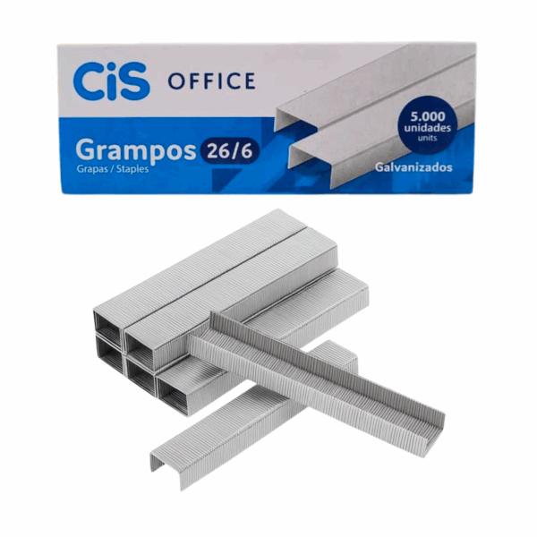 GRAMPOS PARA GRAMPEADOR GALVANIZADO 26/6 5.000 GRAMPOS - CiS - Imagem 2