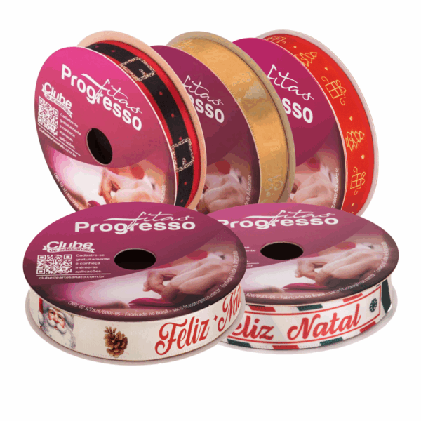 FITA DE CETIM NATALINA 15mm x 10m - FITAS PROGRESSO
