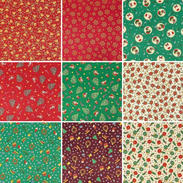 TECIDO TRICOLINE NATALINO - 1,00m x 1,50m