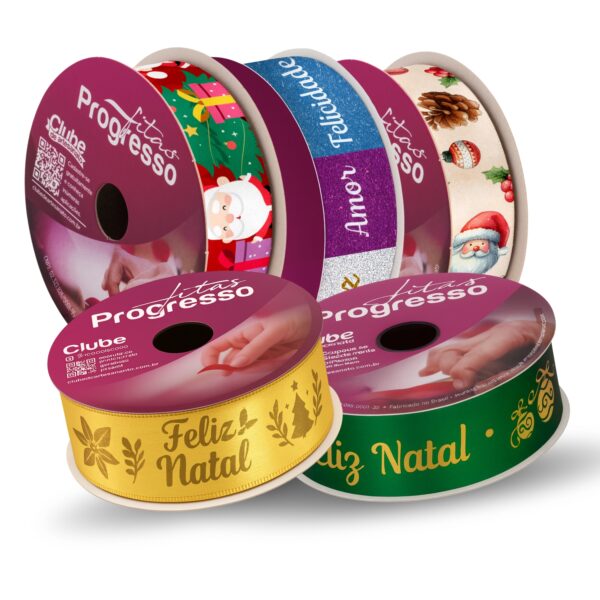 FITA DE CETIM NATALINA 22mm X 10m - FITAS PROGRESSO