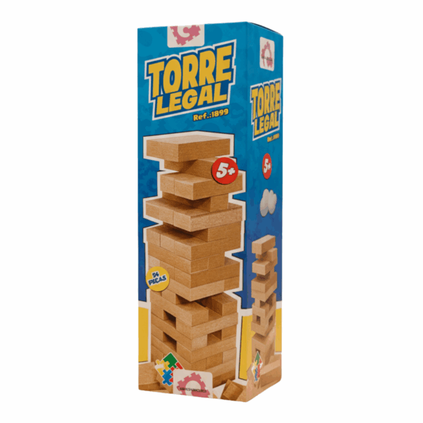 TORRE LEGAL 54 PEÇAS - MDF - CX DE PAPEL - CARLU BRINQUEDOS - Imagem 3