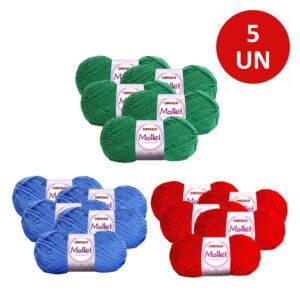 KIT 5 NOVELOS LÃ MOLLET 100G