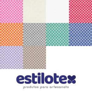 TECIDO XADREZ PARA BORDAR 171g/m² - 1,00m x 1,40m - ESTILOTEX
