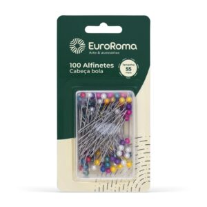 ALFINETE DE CABEÇA BOLA 55mm 100 ALFINETES - EUROROMA